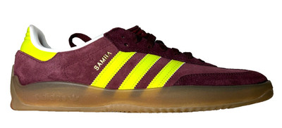 Adidas Puig Samba Skateboarding Shoes Men's 10.5 Maroon Solar Yellow KK3742 NEW