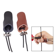 Hunting Cow Leather Finger Guard Archery Thumb Ring Protect Gear Adjustable Bow