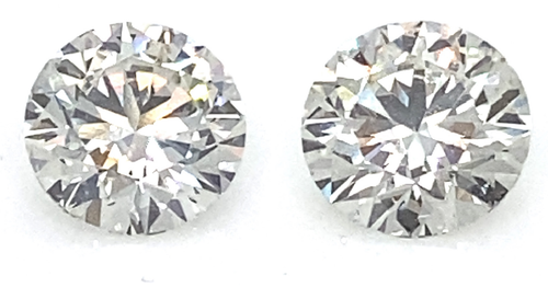 Lot of 2 CVD Lab Grown Round Cut Diamonds IGI Certified TCW = 4.12 Cts (J, VS2) - 第 1/5 張圖片