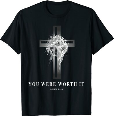 NEW LIMITED You Were Worth It Christian Premium Great Gift Idea T-Shirt S-5XL