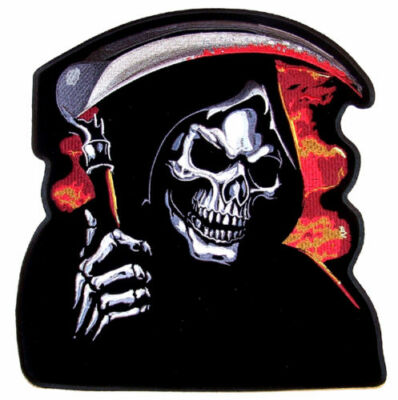 HUGE 12 inch GRIM REAPER W DEATH SCYTHE PATCH JBP52 embroidered  biker patches 