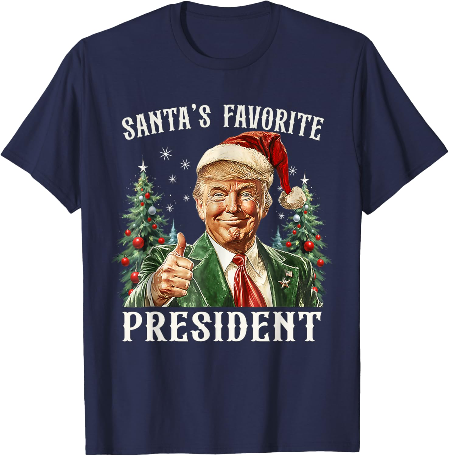 Santa's Favorite President Funny Trump Christmas Xmas Pajama Sweatshirt T-shirt