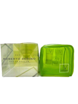 VV by Roberto Verino for Women 4pc Set: 0.13 oz EDP Mini, 1 oz Gel, Lotion, Bag