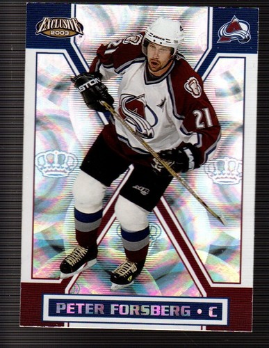 Peter Forsberg COLORADO AVALANCHE 2002-03 Pacific Exclusive #40 (EX-MT)