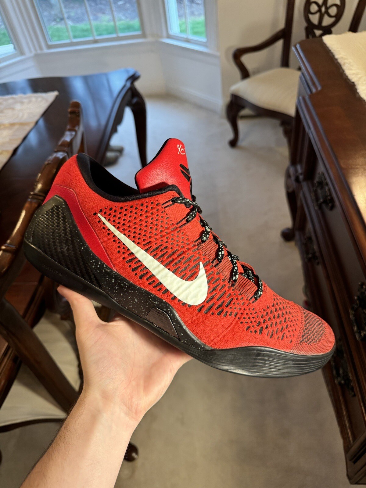Size 16 - Nike Kobe 9 Elite Low University Red 2014 Used No Box Rare Pe image 2