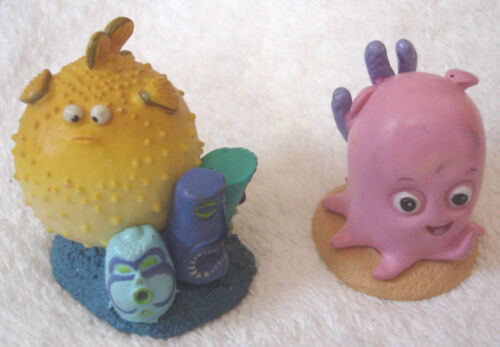 Disney Store FINDING NEMO Figurine Doll Cake Topper Lot Blowfish Pink Octopus - Afbeelding 1 van 4