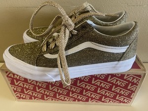 glitter vans gold