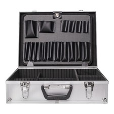 Lockable Tool Storage Case Aluminium Carry Strap Organiser Heavy Duty Portable