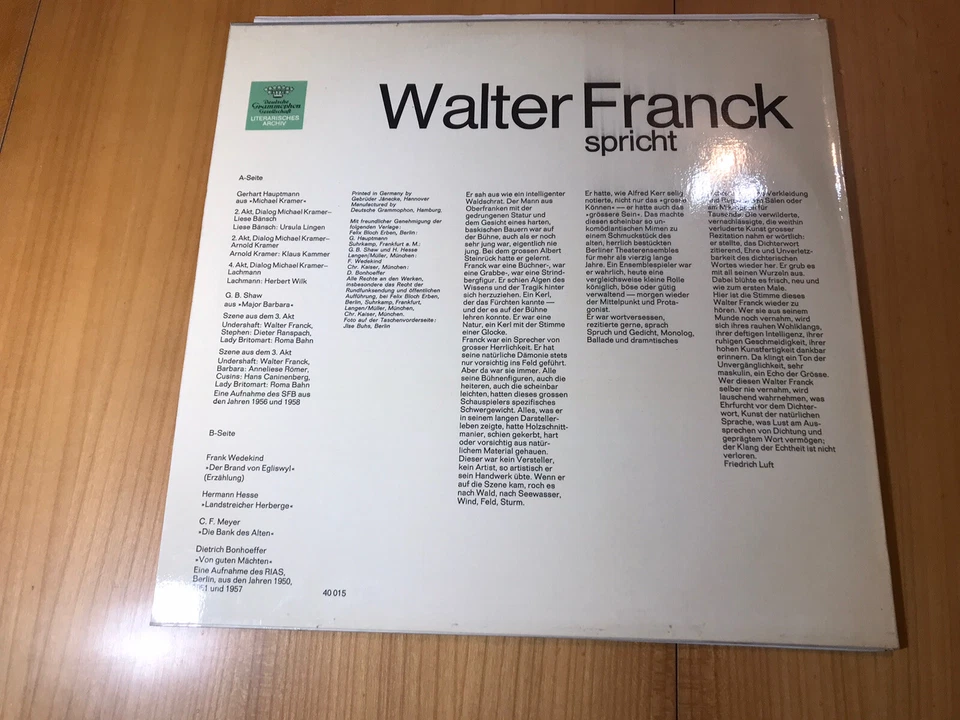 Literatur franck theatre brecht schiller goethe DGG Classic berlin hesse - Bild 4 von 4