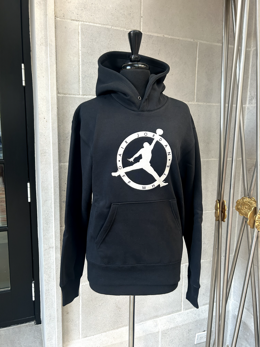 Off-White X Air Jordan MJ Hoodie Black/White/Forest Green Off-White X Air Jordan MJ Hoodie Black/White/Forest Green