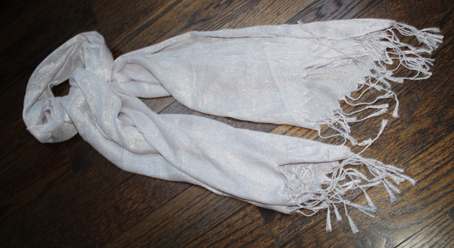 Lightweight Rectangle Scarf 31x80" Solid Metallic… - image 4