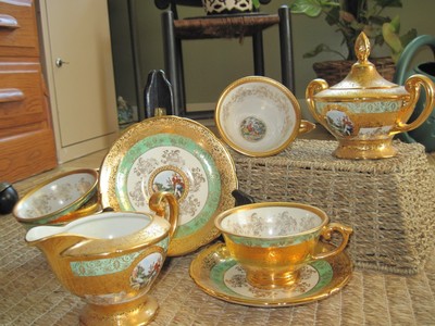 Le Mieux Tea Set 24k Gold And Le Mieux Cigarette Box And Ash Tray Ebay