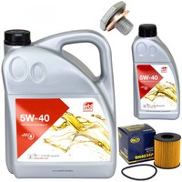 MotoröL Set 5W-40 6 Liter + ÖLfilter SH 4035 P + Schraube FüR Citroen C5 Peugeot