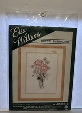 Wild Roses in Jar Embroidery Kit Elsa Williams Crewel Model 320 8x13” Design NOS