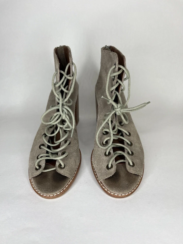 Jeffrey Campbell Cors Mujer Peep-Toe Botas Tobillo Con Cordones Tacón Bloque Talla 7 Foto 4 de 4