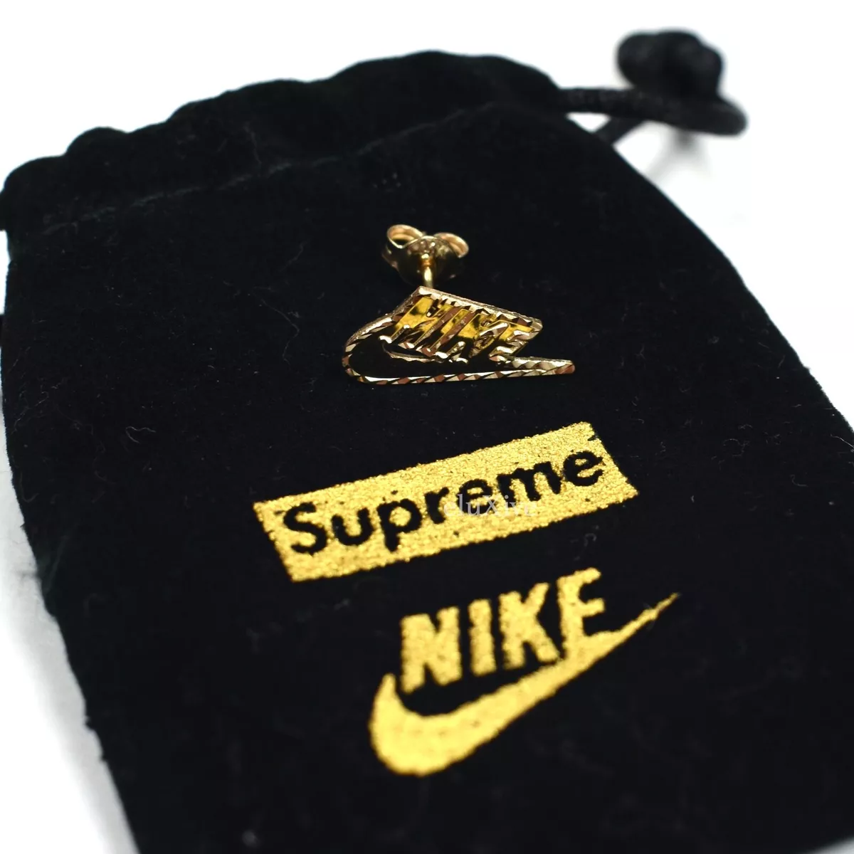 Supreme Nike 14K Gold Earring NEW