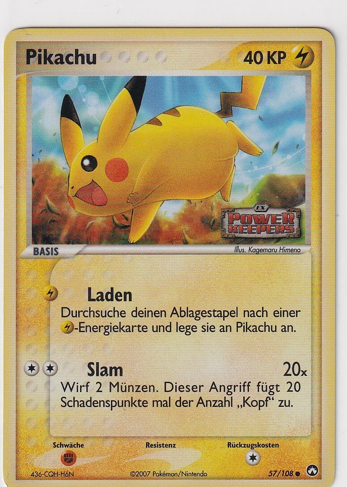 Pokémon Carte Trading EX Power Keepers N° 57/108 Pikachu Reverse Holo Allemand - Photo 1/1
