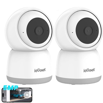 2x Überwachungskamera 5MP Indoor WiFi Bewegungserkennung, Zwei-Wege-Audio Kamera