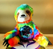 FUN EXPRESS RAINBOW SLOTH STUFFED ANIMAL PLUSH 9" TALL
