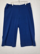 Lane Bryant Womens Capri Pants Mid Rise Straight Leg Solid Blue Size 18