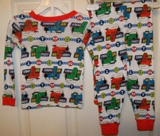 Thomas The Train White All Over Toddler 2 Piece Long Pajama PJ Boys Size 2T NWT