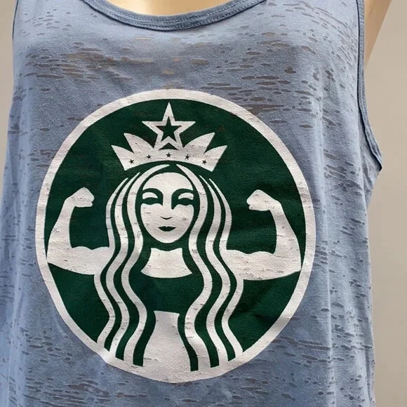 Starbucks Workout Tank Top size XL strong muscle chick workout