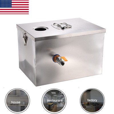 Commercial 8LB 5GPM Gallons Per Minute Grease Trap Stainless Steel Intercepto