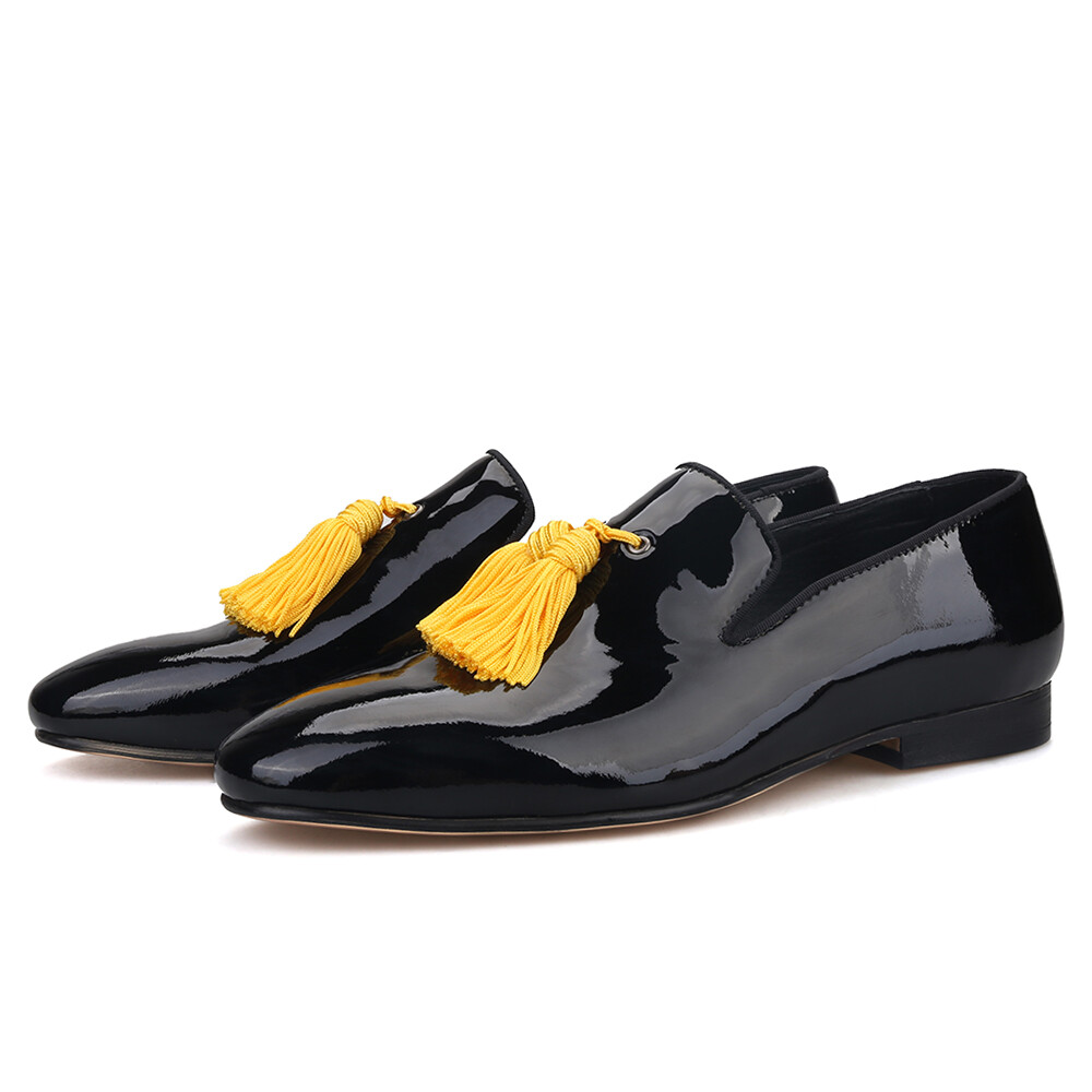 FERUCCI BLACK PATENT LEATHER WITH BLACK TASSEL LOAFER SIZE 14 PROM WEDDING SHOES FERUCCI | Shoes | Ferucci Black Patent Leather With Black  main image 4