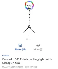 Sunpak - 18” Rainbow Ringlight with Shotgun Mic