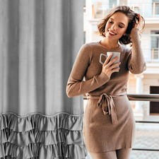 Vorhänge aus Samt Wohnzimmer Samtvorhänge mit Volant Prachtvoll Ösen Kräuselband