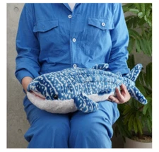 Sun Lemon Knee Whale Shark M Plush Doll Stuffed Animal Toy Hizajinbezame 59cm