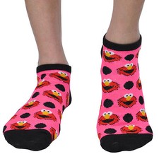 Sesame Street 2 Pair Cookie Monster Elmo Official Licensed Pink Polka Dot Socks