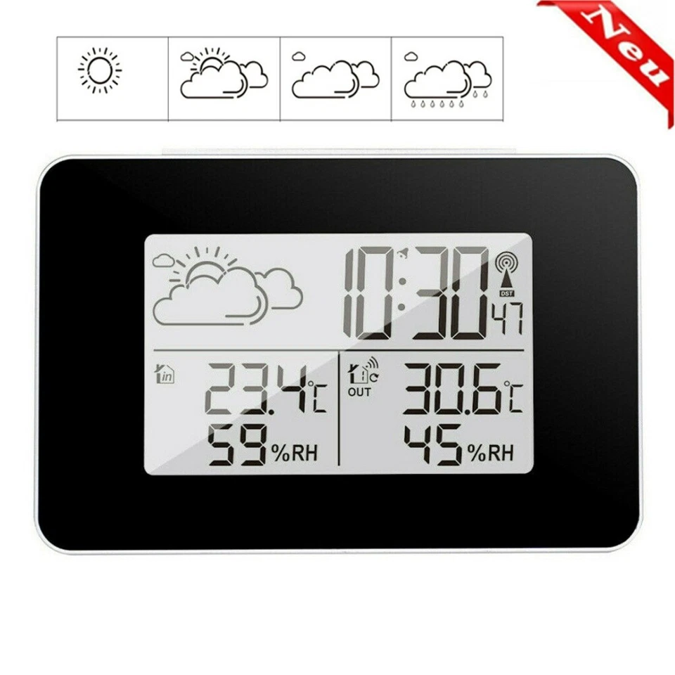 Funk Wetterstation Außensensor Funkuhr Thermometer Hygrometer Funkwetterstation - Bild 2 von 4