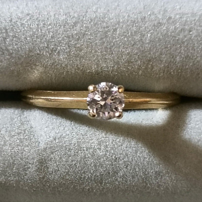 Solid 14K Yellow Gold Solitaire Engagement Ring Band Pompeii3 Size 9 0.50 CT