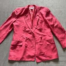 Vintage Christian Dior Blazer Women 12 Pink Rayon Sports Coat Button READ