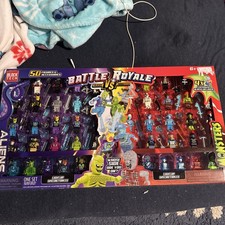 Block Tech Battle Royale Aliens vs Monsters 50pc Minifigure Set w/ 4 LED Power