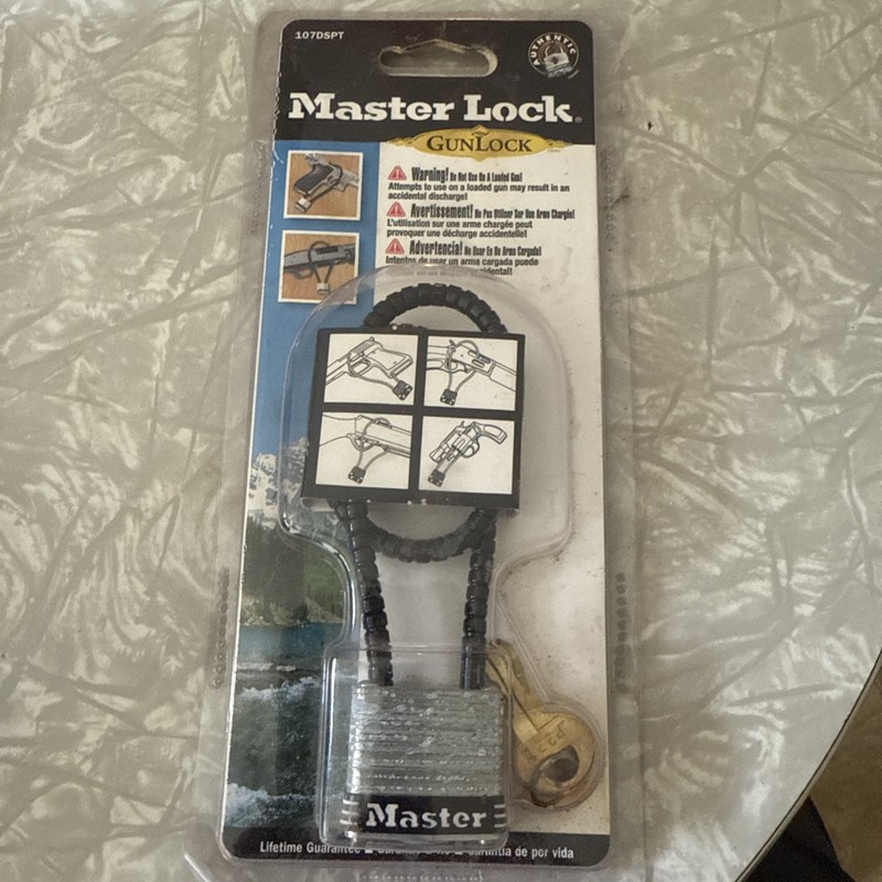 Master Lock Laminated Steel Cable Gun / Firearm Lock 107DSPT