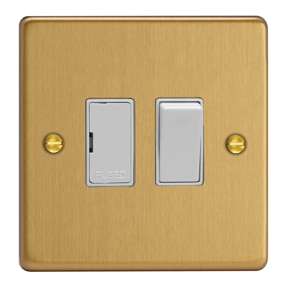 Varilight 13A Switched Fused Spur, Brushed Brass Finish from Urban Range