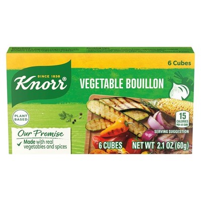Knorr Bouillon Cubes Vegetable Flavor 6 Count 2.1 oz Soup Seasoning