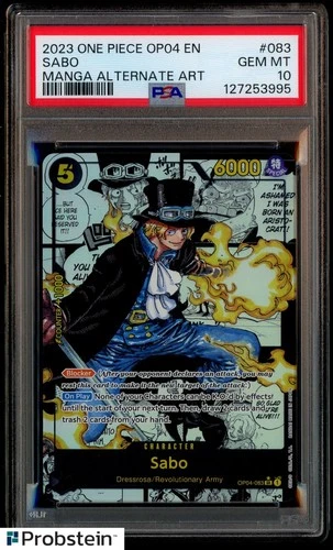 2023 One Piece OP04 EN Manga Alternate Art #083 Sabo PSA 10 GEM MINT