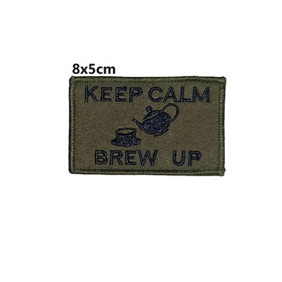 Keep Calm Brew Up TRF oliv Militärabzeichen NUR 1342 zum Annähen