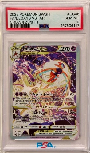 Pokemon Deoxys VSTAR GG46/GG70 SWSH: Crown Zenith: Galarian Gallery PSA 10