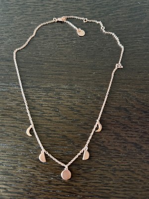 Pura Vida Rose Gold Moon Phases Charm Necklace Celestial Dainty Adjustable