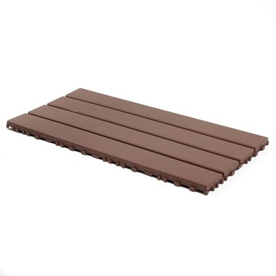 24 PCS Interlocking Deck Tiles Polypropylene DIY Flooring Tiles Red Brown