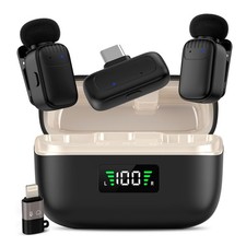 Mini Wireless Lavalier Microphone for iPhone/Android/PC with USB-Plug, 3-Leve...