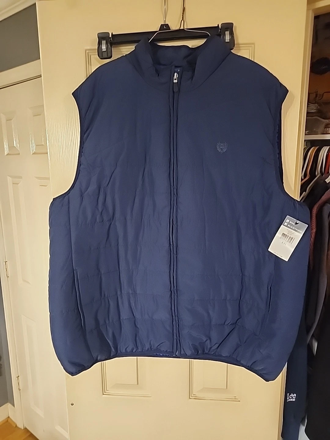 Chaps Vest Men 2Xl Navy Bl Puffer Sleeveless Jacket Full Zip Golf Outdoor Active
