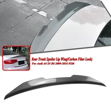 For Audi A4 S4 B8 2009-2016 2010 Rear Trunk Spoiler Splitter Wing Kit PSM Style