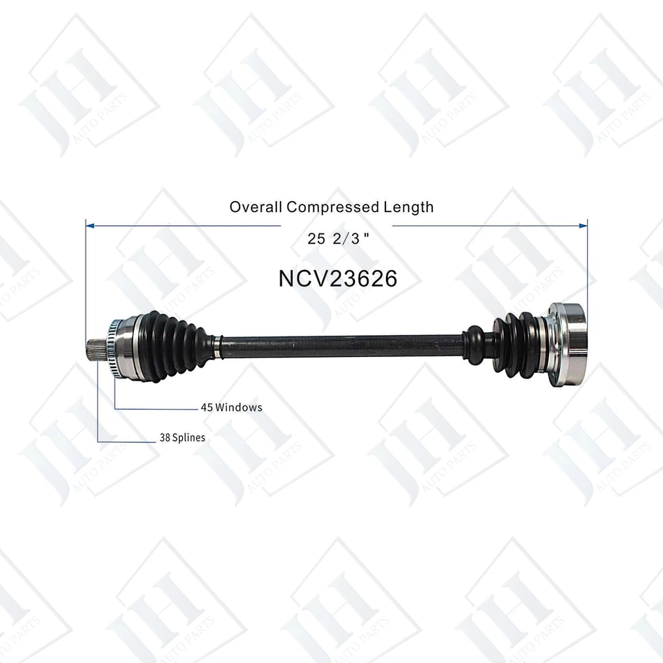 OE Rear Pair Left Right CV Axle Shaft Set For 00 01 02 03 04 Audi A6 Quattro AWD - Image 2 of 4