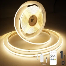 COB LED Strip Light Warm White 24.6FT, High Bright LED Strips with 2400LEDs, ...