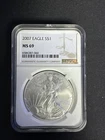 2007 Silver Eagle NGC MS69
